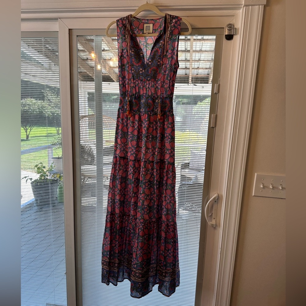 Alicia Bell Pink and Blue shell Patterned Maxi Dress